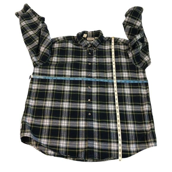 L.L. BEAN Shirt Men's Size XXL Green 100% Cotton USA Made VINTAGE Flannel - Picture 4 of 10